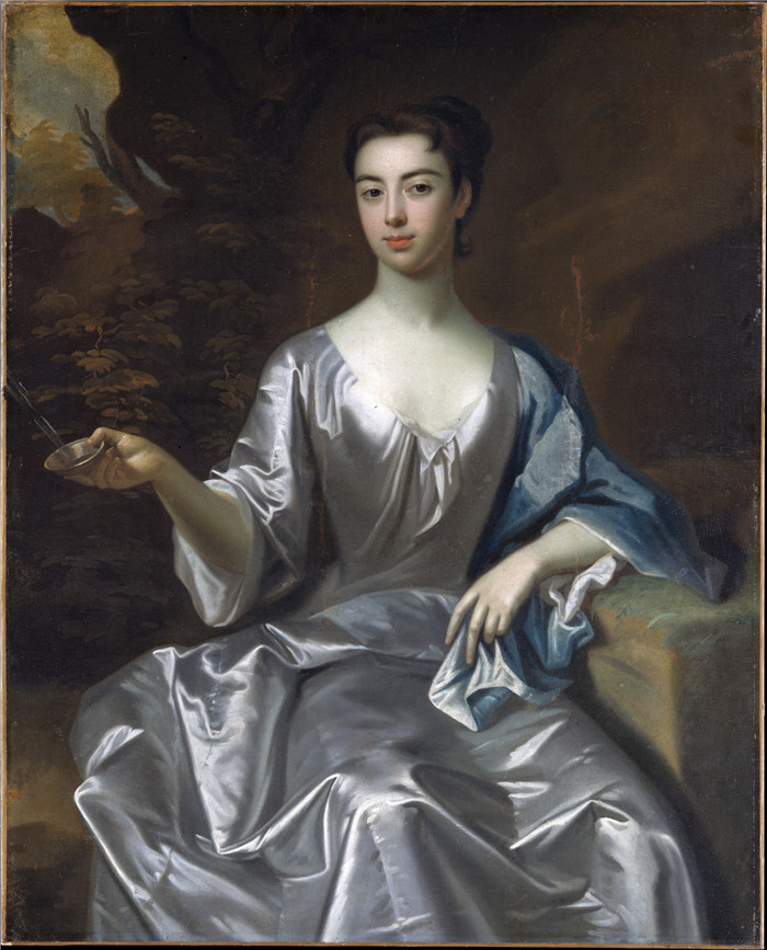 戈弗雷·克内勒（Godfrey Kneller）油画-一个女人的肖像，叫玛丽亚·泰勒·伯德