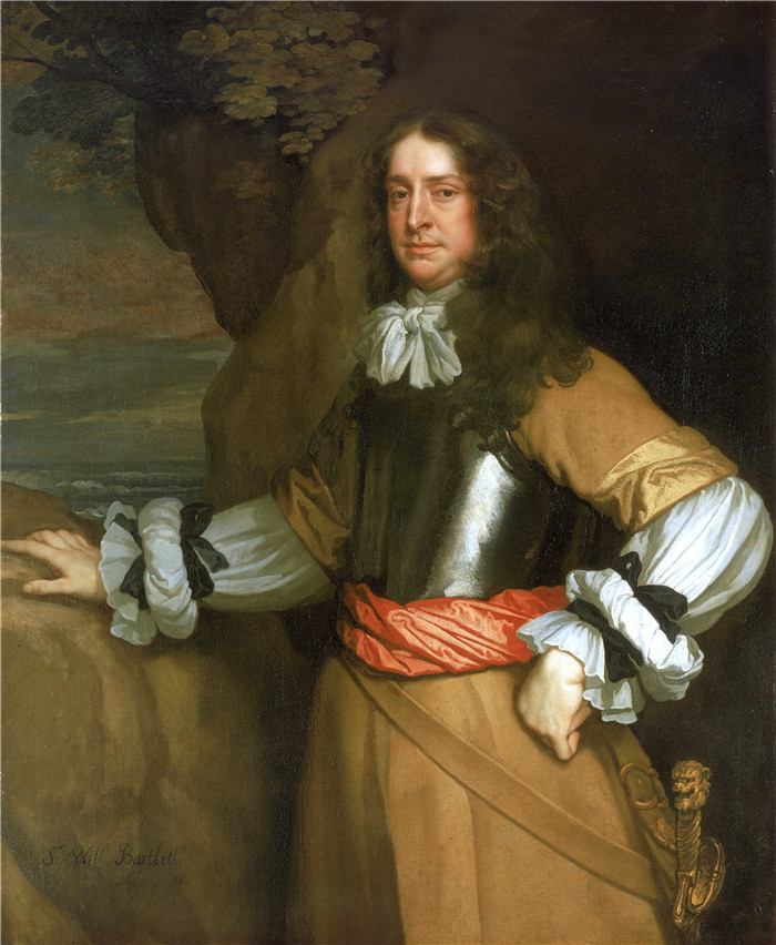 彼得·莱利（Peter Lely）画作-洛斯托夫特海军中将威廉·伯克利爵士的旗手