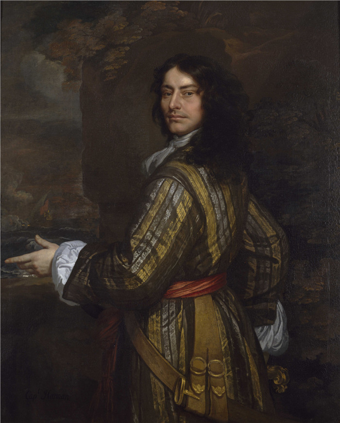 彼得·莱利（Peter Lely）画作-洛斯托夫特海军上将约翰·哈曼爵士的旗手