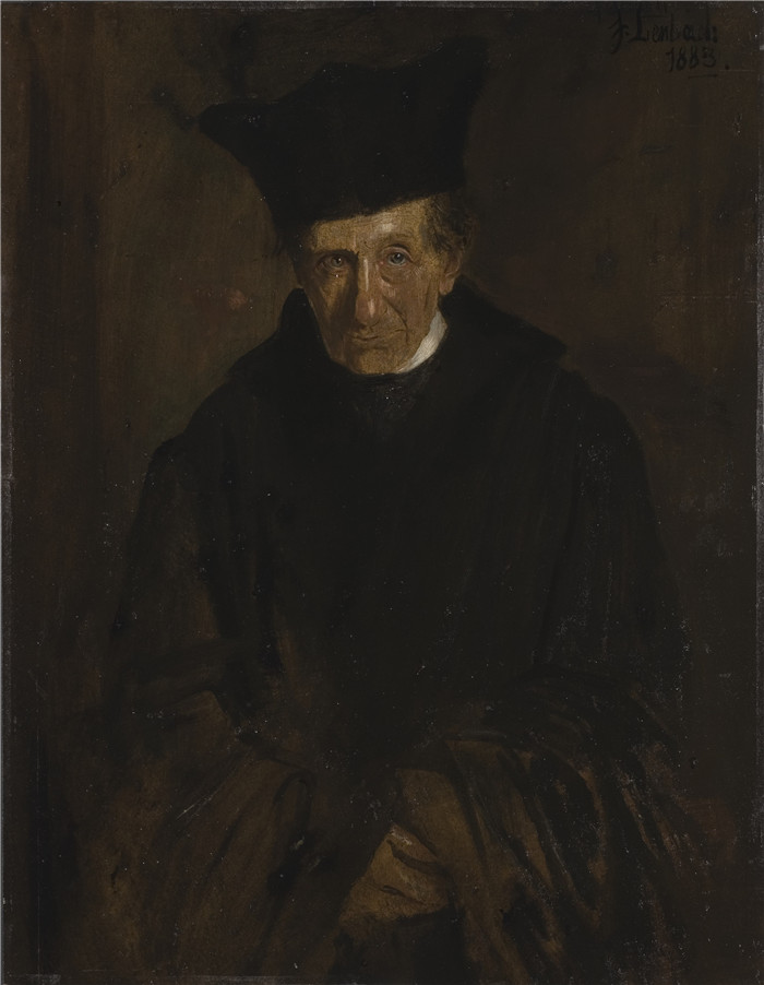 弗朗茨·冯·伦巴赫（Franz von Lenbach）的画作-神学家The Theologian Ignaz von Döllinger