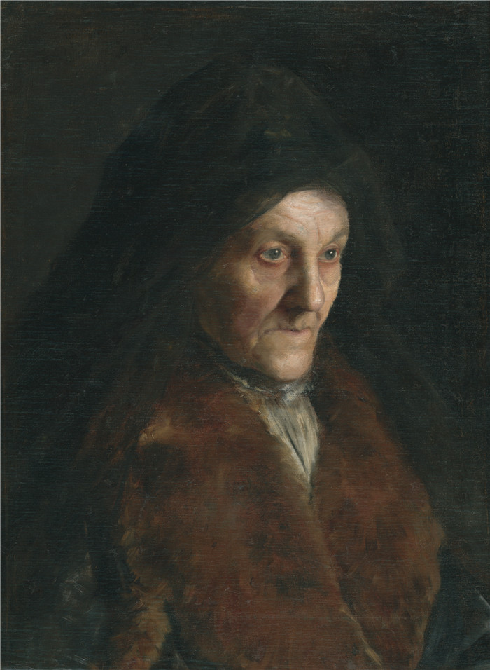 弗朗茨·冯·伦巴赫（Franz von Lenbach）的画作-肖像老人 Portrét stareny