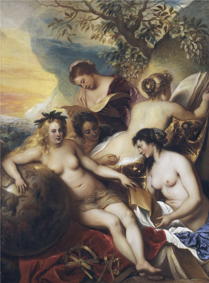 扬·利文斯（Jan Lievens）画作-帕纳索斯山上的五位缪斯