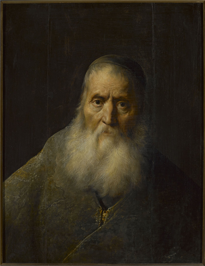 扬·利文斯（Jan Lievens）画作-头盔中的老人Old man in a skullcap