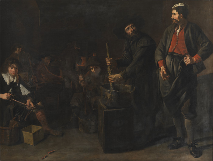 雅各布·范·卢（Jacob van Loo）画作-玻璃珊瑚厂En glas koralfabrik,