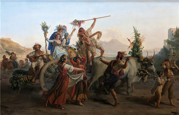 利奥波德·罗伯特（Léopold Robert）的画作-拱门圣母节的回归