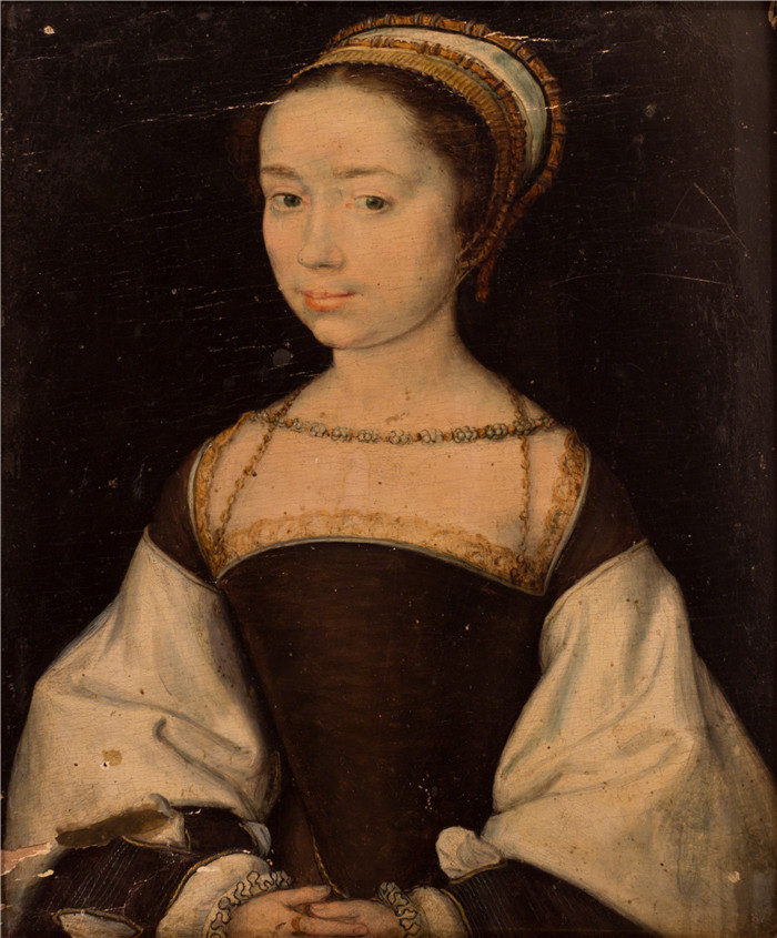 《无名女人》柯奈·德·里昂(Corneille de Lyon)画作-Femme inconnue (huile sur bois)