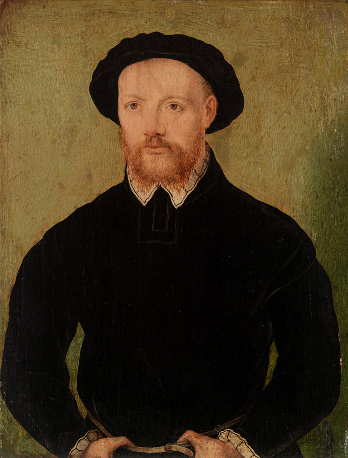 《红胡子人》柯奈·德·里昂(Corneille de Lyon)画作-Man with Red Beard