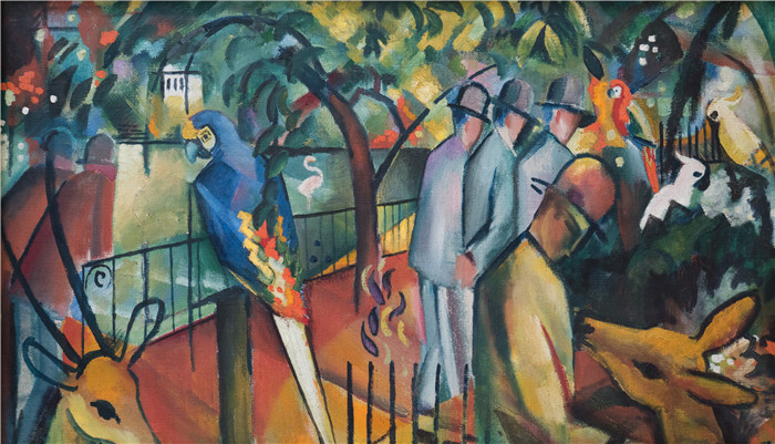 奥古斯特·麦克（August Macke）画作-动物园Zoologischer Garten