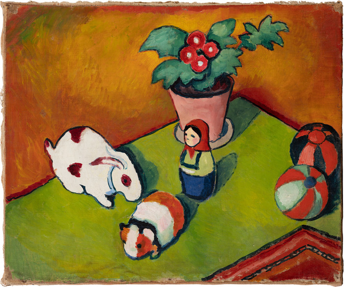 《小沃尔特的玩具》奥古斯特·麦克（August Macke）画作-Little Walter’s Toys