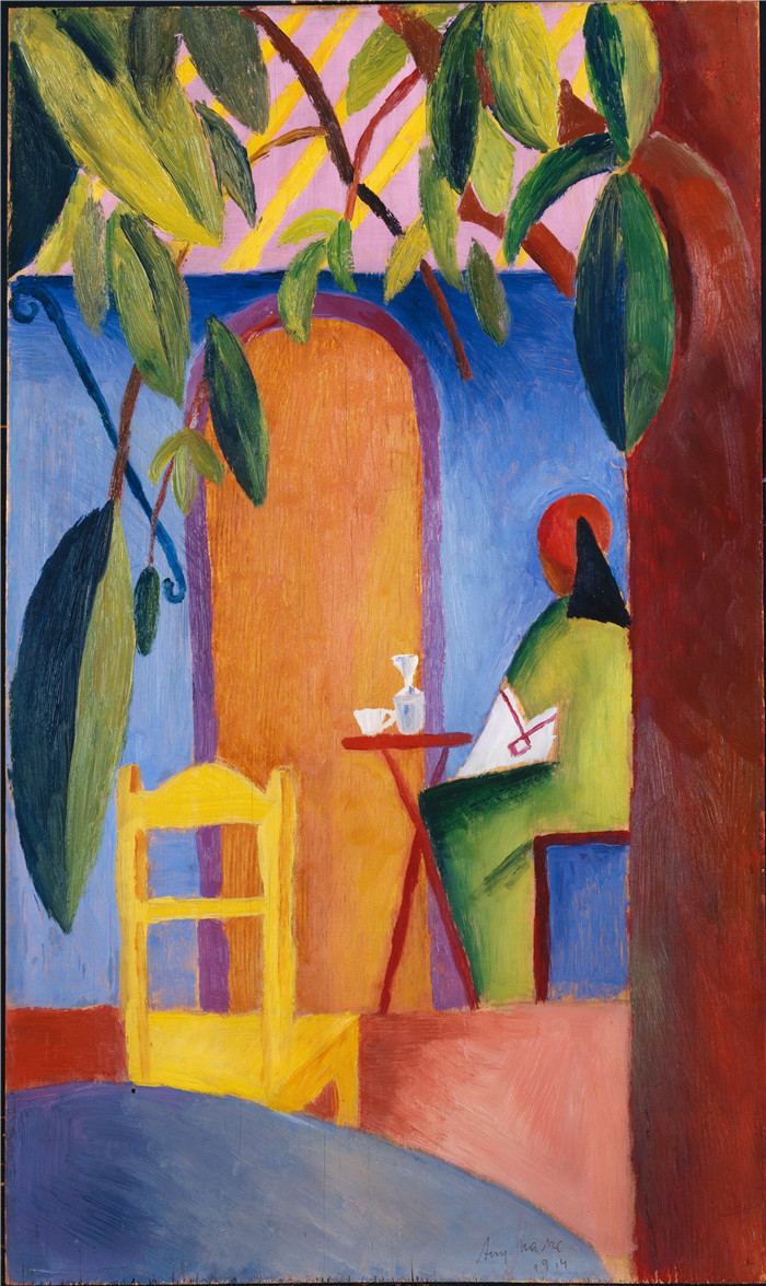 《土耳其咖啡馆》奥古斯特·麦克（August Macke）画作- Türkisches Café