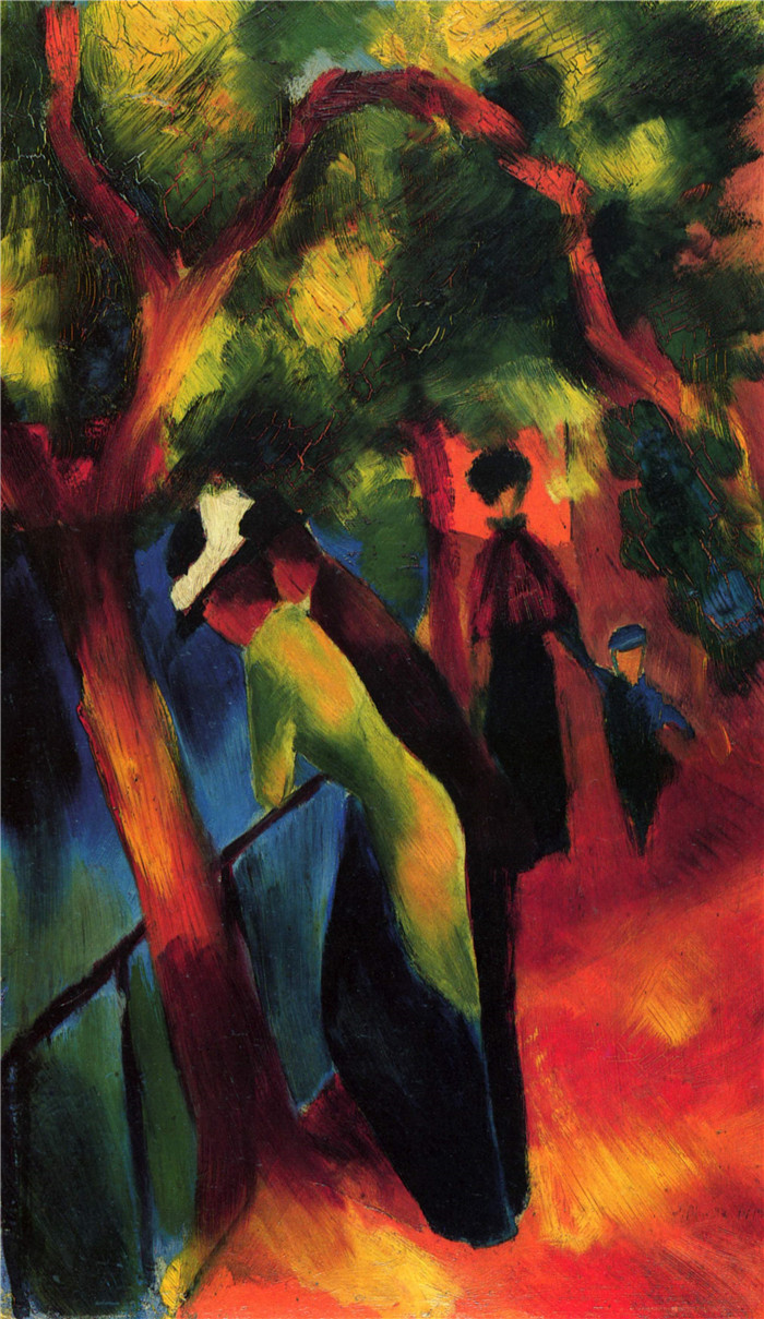 奥古斯特·麦克（August Macke）画作-阳光漫步