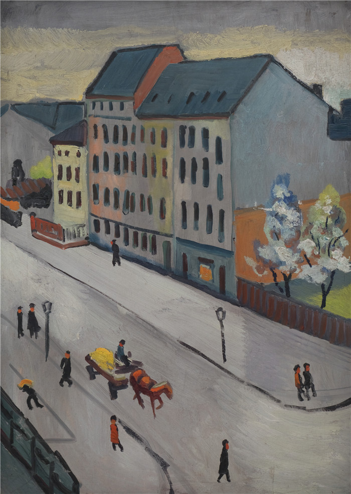 《我们的灰色街道》奥古斯特·麦克（August Macke）画作- Unsere Strasse in Grau PA291011
