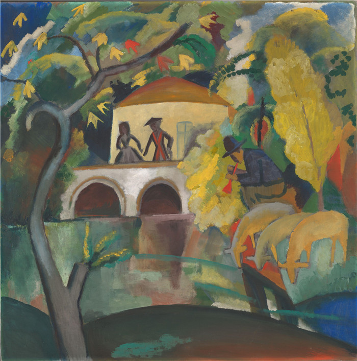 奥古斯特·麦克（August Macke）画作-建筑与设计  National Museum of Art, Architecture and Design