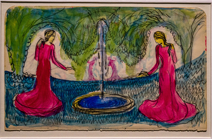 《喷泉雨》奥古斯特·麦克（August Macke）画作- Reigen am Brunnen