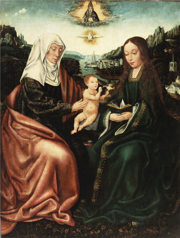 《安娜·塞尔布里特》法兰克福大师（Master of Frankfurt）的画作-Anna Selbdritt