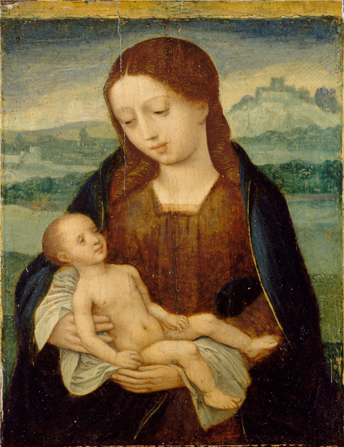 《处女与孩子》女性半身大师（Master of the Female Half-Lengths）的画作- Virgin and Child