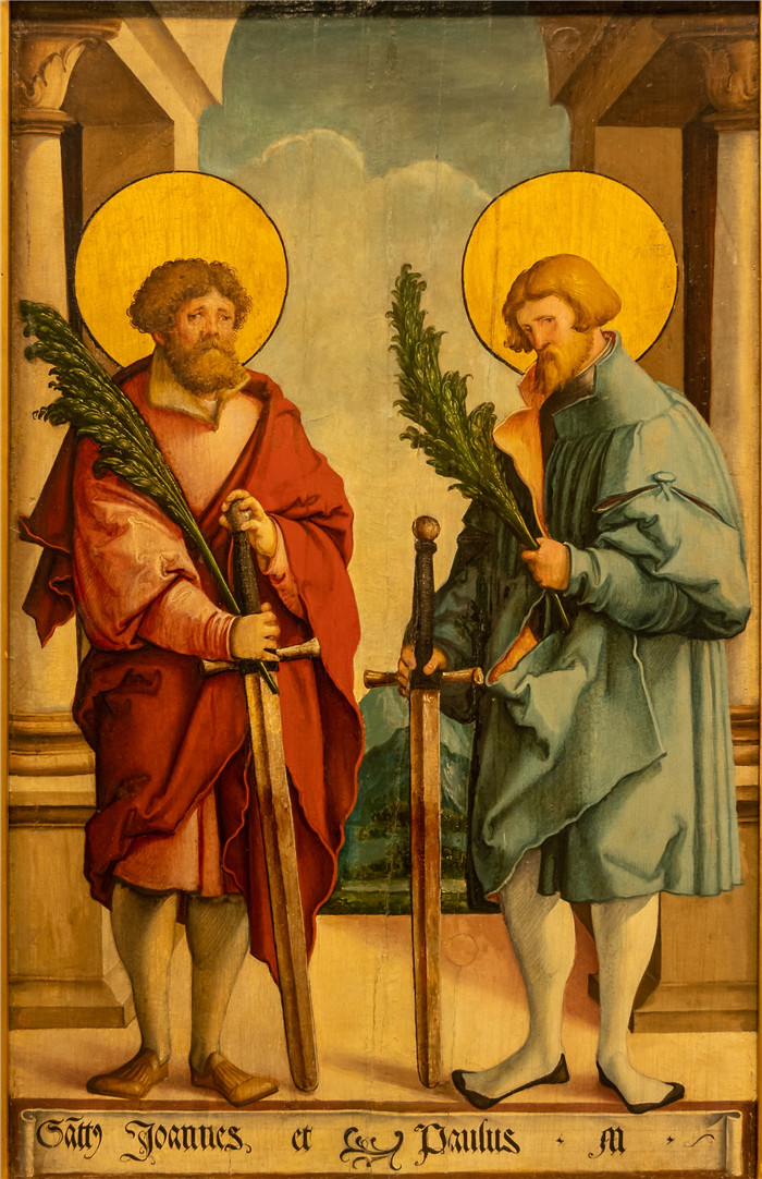 《约翰内斯与保卢斯》冯·梅斯基希(Master of Messkirch)的画作-Die Heiligen Märtyrer Johannes und Paulus WUS04354
