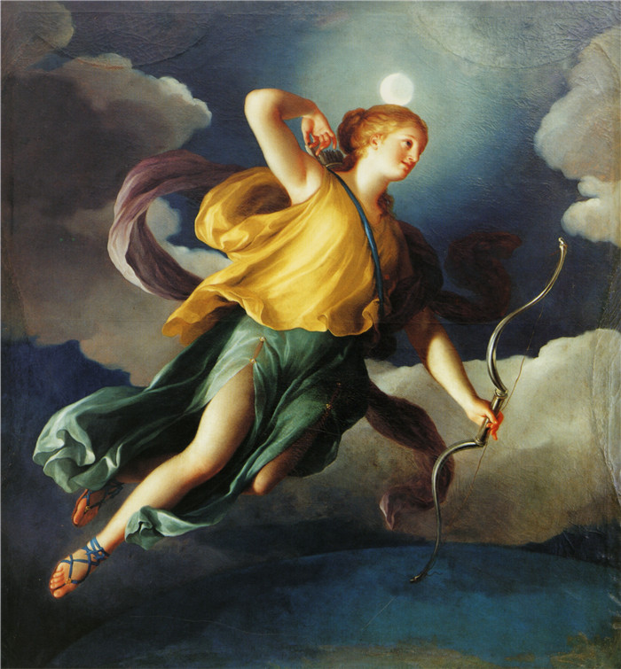《戴安娜·阿尔斯》安东·拉斐尔·蒙斯(Anton Raphael Mengs)油画-Diana als Personifikation der Nacht