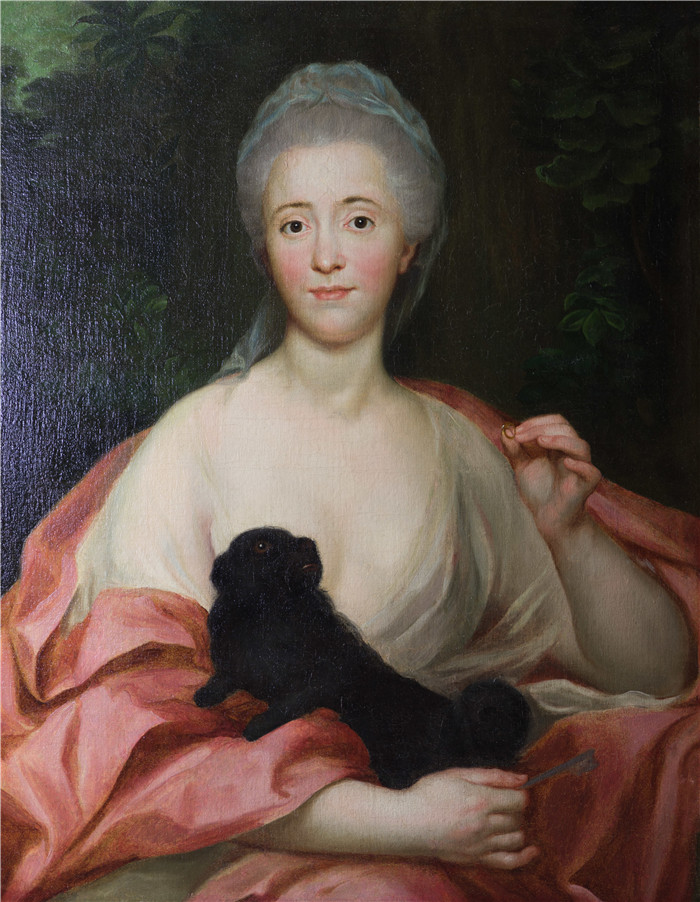 《马里亚纳·德席尔瓦巴扎》安东·拉斐尔·蒙斯(Anton Raphael Mengs)油画-Portait of Mariana de Silva Bazan y Sarmiento 1775