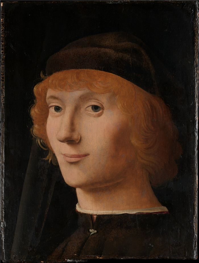 《一个年轻人的肖像》安东内洛·达·墨西拿 (Antonello da Messina)作品-Portrait of a Young Man (2)