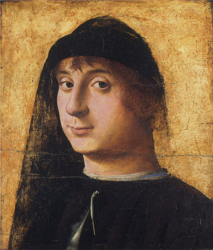 《一位年轻绅士的肖像》安东内洛·达·墨西拿 (Antonello da Messina)作品-Portrait of a Young Gentleman