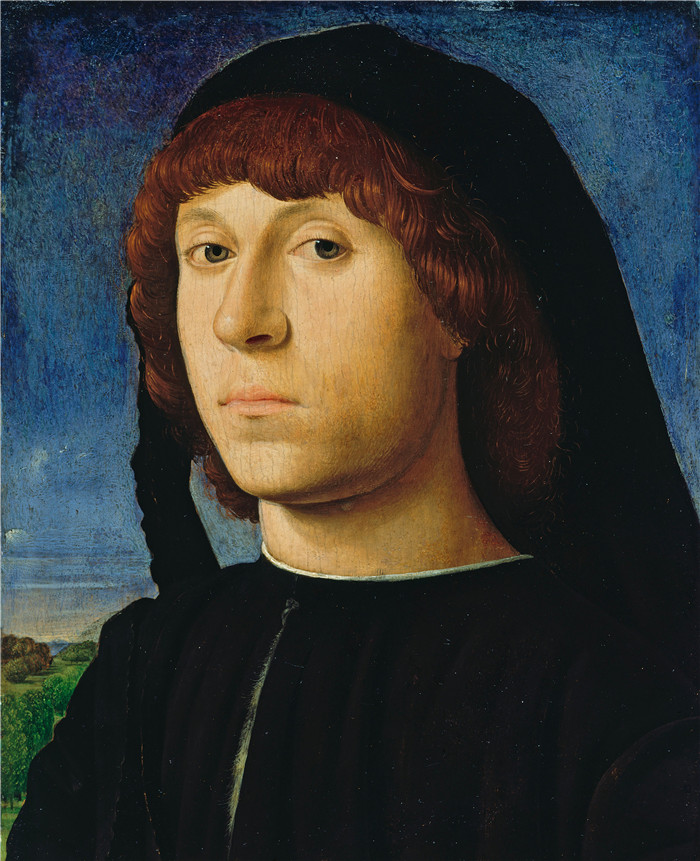 《一个年轻人的肖像》安东内洛·达·墨西拿 (Antonello da Messina)作品-Portrait of a Young Man