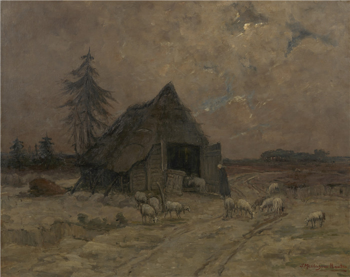 西纳·梅斯达格-范·豪滕(Sina Mesdag-van Houten) 的画作-Op de Veluwe, de heide van Bennekom