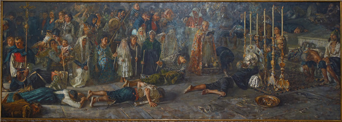 弗朗切斯科·保罗·米切蒂（Francesco Paolo Michetti）作品-投票 Il voto by Francesco Paolo Michetti, 1883