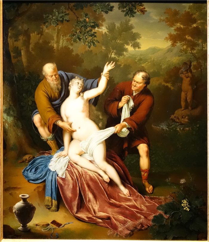 《苏珊娜和长老》威廉·范·米埃里斯(Willem van Mieris)的画作-Suzanna and the Elders