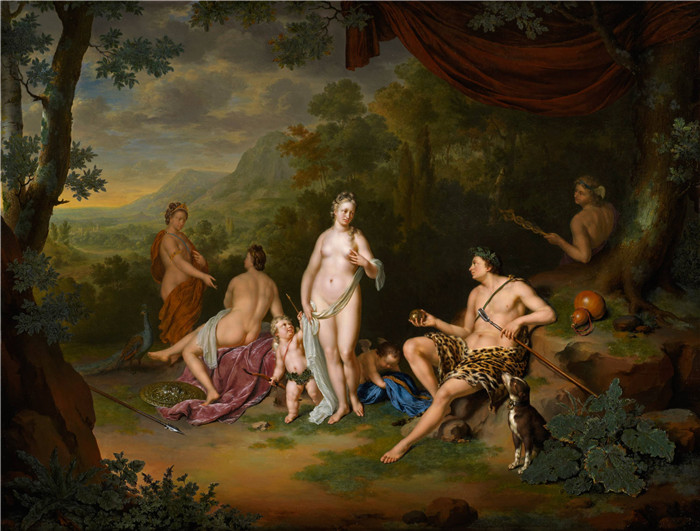 《巴黎的审判》威廉·范·米埃里斯(Willem van Mieris)的画作-The Judgement of Paris