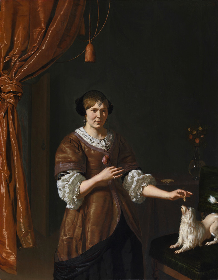 《范·阿克夫人肖像》威廉·范·米埃里斯(Willem van Mieris)的画作-Portrait of Mrs. van Acker