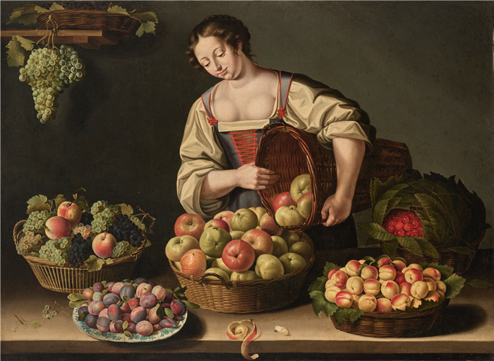 《水果商》露易丝·莫永（Louise Moillon）的画作-Marchande de fruits, 1629