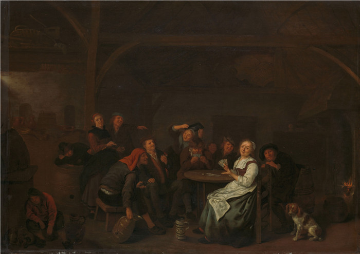 《他很有魅力》扬·米恩斯·莫莱纳尔(Jan Miense Molenaer)油画-Het valse kaartspelen