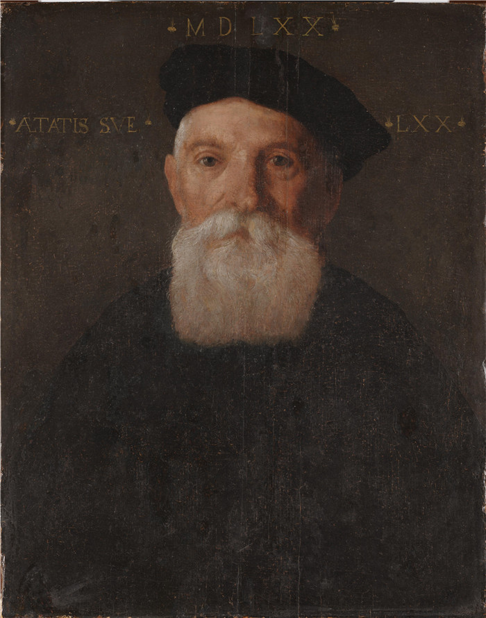 《老人肖像》乔瓦尼·巴蒂斯塔·莫罗尼(Giovanni Battista Moroni)的画作-Portrait of Old Man
