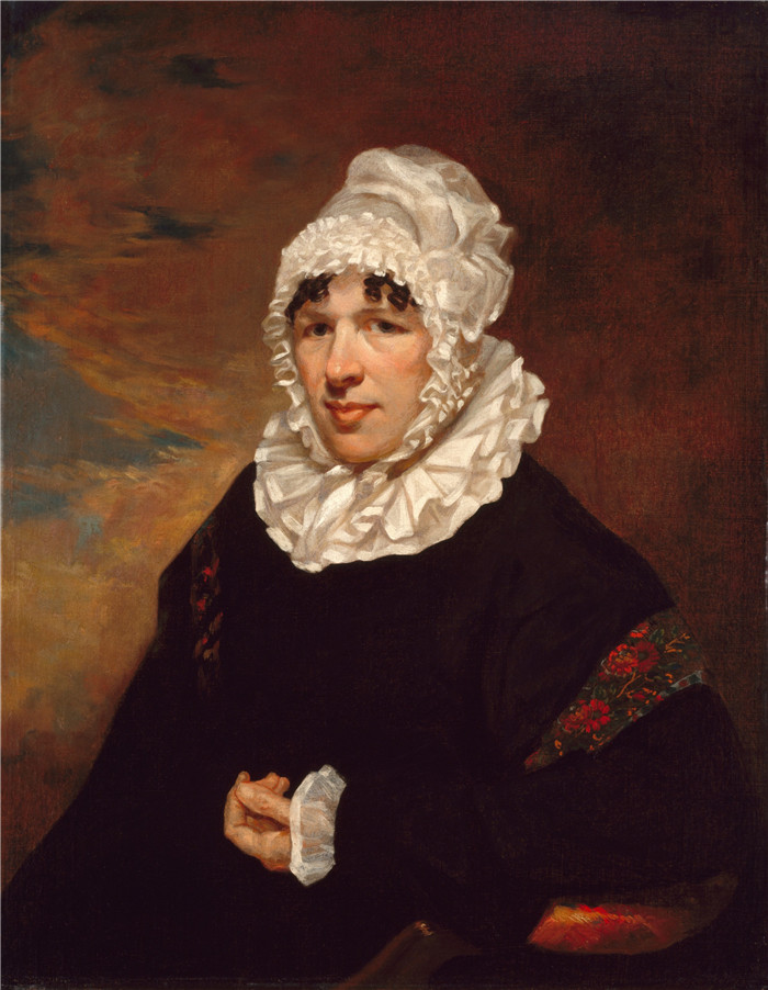 《约翰·欧内斯特·波亚斯夫人肖像》塞缪尔·莫尔斯(Samuel Morse)画作-Portrait of Mrs. John Earnest Poyas