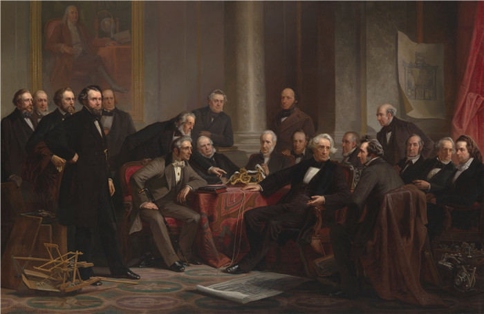 《进步之人》塞缪尔·莫尔斯（Samuel Morse）画作-Christian Schussele - Men of Progress