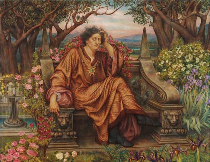 《地狱中的灵魂》伊芙琳·德·摩根(Evelyn de Morgan)的画作-A Soul in Hell, 1902,150ppi