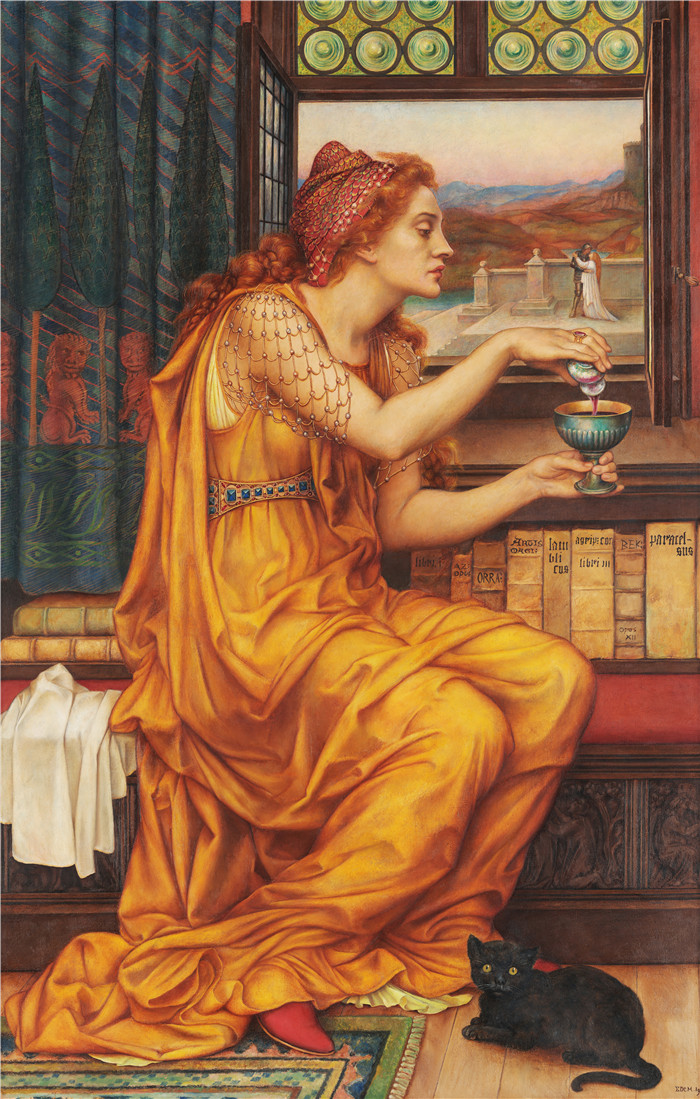 《爱情药水》伊芙琳·德·摩根（Evelyn de Morgan）的画作-The Love Potion，72ppi