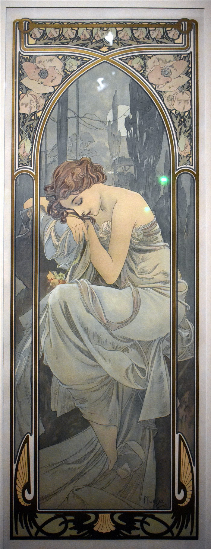 《夜间休息》阿尔丰斯·穆夏（Alphonse Mucha）画作-Repos de la nuit