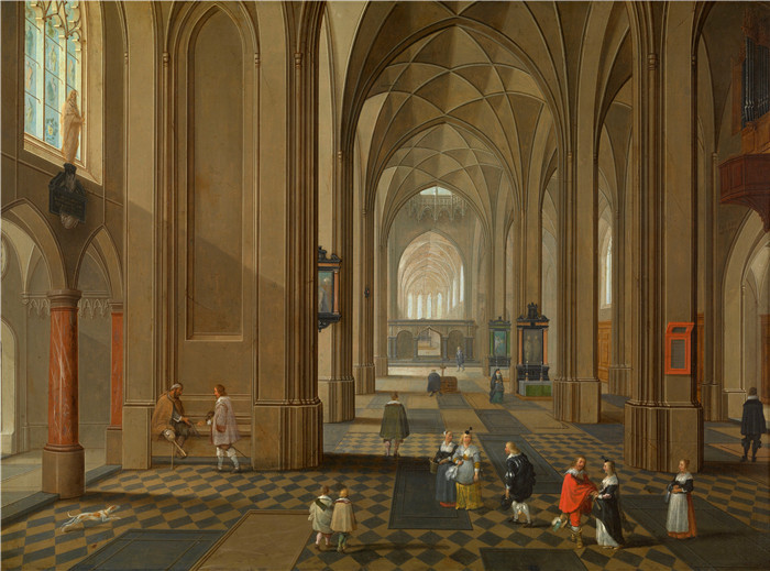 《安特卫普大教堂内部》彼得·尼夫斯(Pieter Neefs)的画作- Interior of Antwerp Cathedral