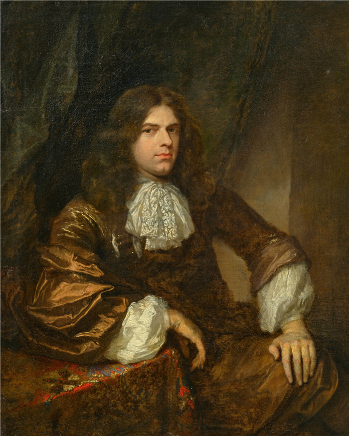 《约翰·坦普尔爵士肖像》卡斯珀·内舍尔(Caspar Netscher)高清作品-Portrait of Sir John Temple 1671