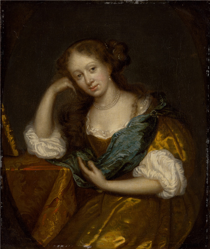 《思考中》卡斯珀·内舍尔(Caspar Netscher)高清作品-In Thought