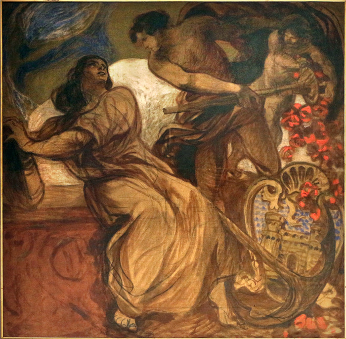 《荣耀》普利尼奥·诺梅里尼（Plinio Nomellini）的画作-la glorificazione, 1911, 01