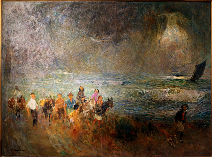 《山羊海军》普利尼奥·诺梅里尼（Plinio Nomellini）的画作-marina all'elba, 1920, 00