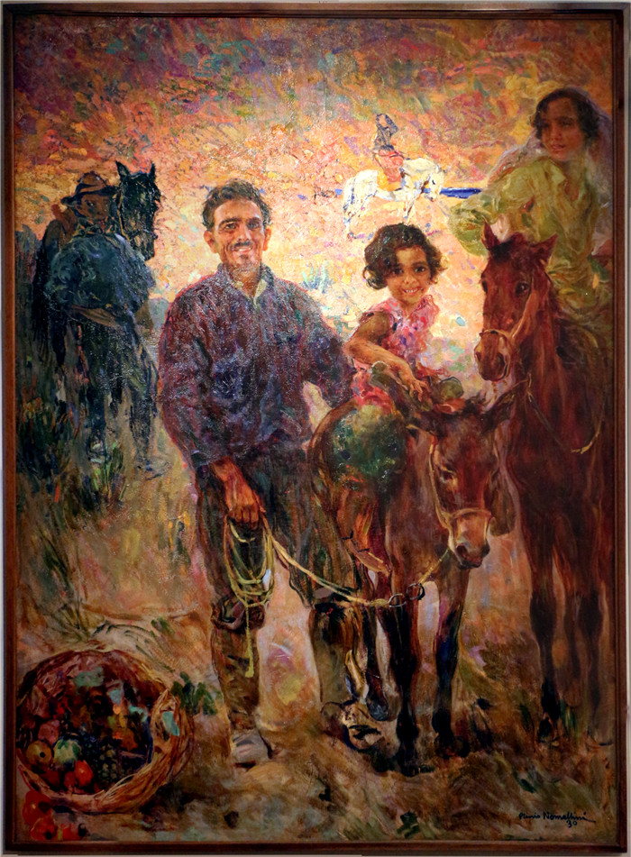 《从田野回来》普利尼奥·诺梅里尼（Plinio Nomellini）的画作-ritorno dai campi, 00