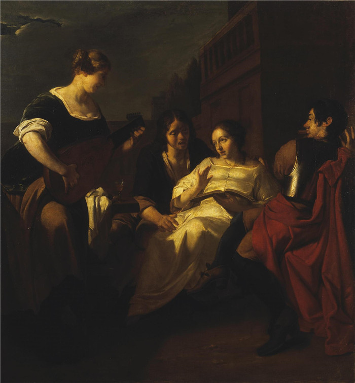 《音乐会》雅各布·奥克特维尔特（Jacob Ochtervelt）画作-Concert (Hermitage)