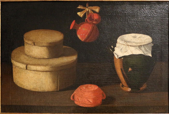 《带有盒子和陶器的静物》约瑟法·德·奥比多斯（Josefa de Óbidos）的画作-Josefa d'ayala (detta di óbidos), 