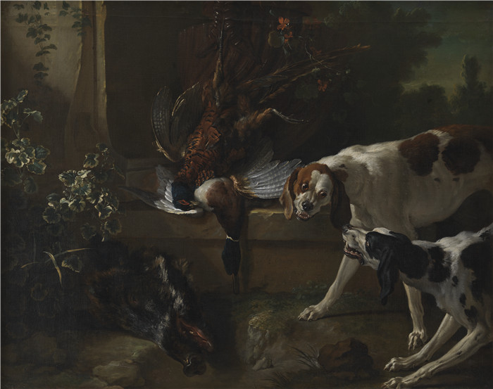 《猎犬和野兽》让-巴蒂斯特·欧德瑞（Jean-Baptiste Oudry ）画作-Jagthunde og vildt, 1726