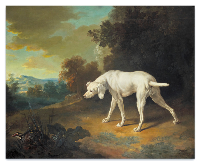 《狗在鹧鸪前》让-巴蒂斯特·欧德瑞(Jean-Baptiste Oudry )画作-chien a larret devant une perdrix110709)