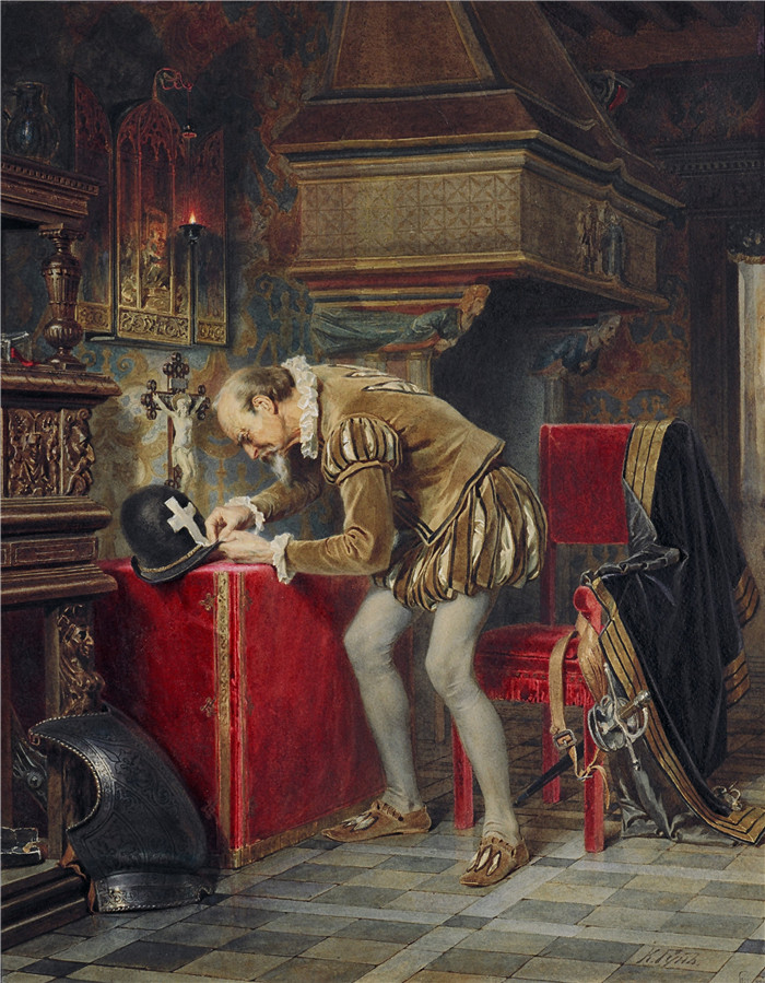 《圣巴托罗缪之夜前夕》卡尔·洪斯（Carl Huns）的画作-On the Eve of St. Bartholomew's Night (Ligist)